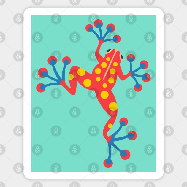 FUN FROGGY WITH BIG FEET Cute Red Spotted Frog Amphibian Nature - UnBlink Studio by Jackie Tahara Magnet by UnBlink Studio by Jackie Tahara